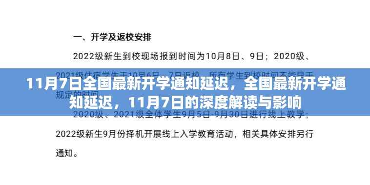 全国最新开学通知延迟深度解读与影响,11月7日最新动态分析