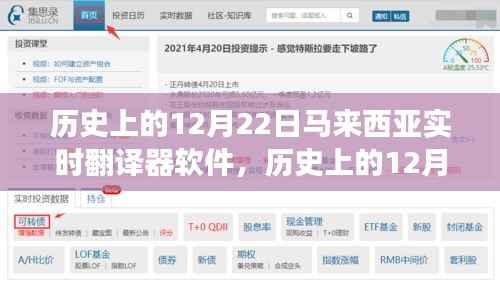 马来西亚实时翻译器软件的诞生与成长历程,回望历史上的12月22日