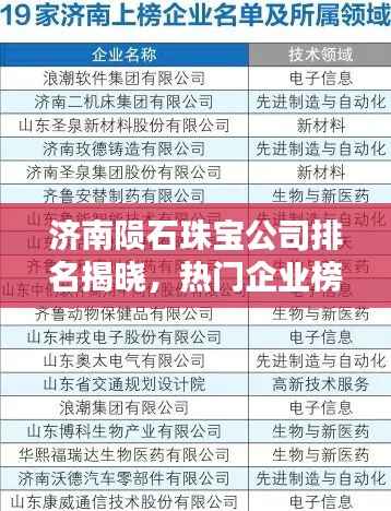 济南陨石珠宝公司排名揭晓,热门企业榜单抢先看!